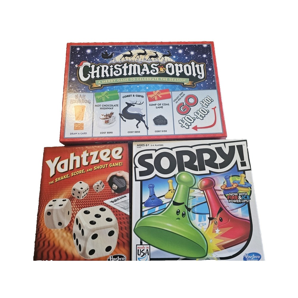 Monopoly Sorry Yahzee ‎ Game Lot